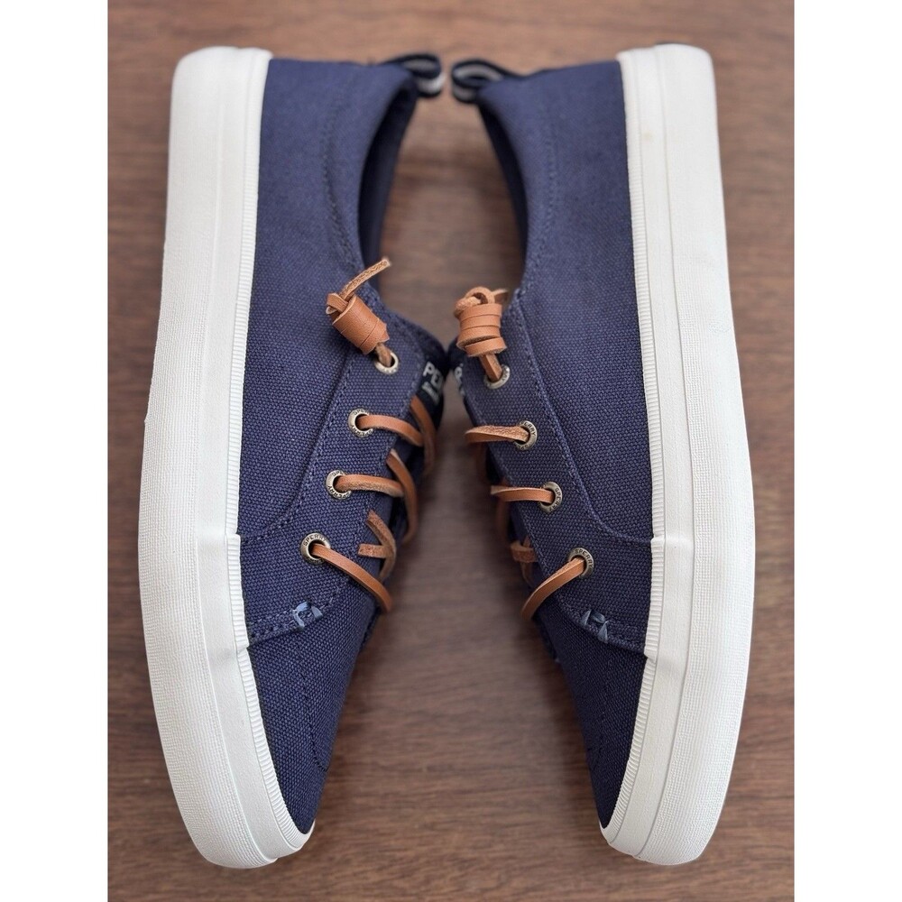 Women’s Size 8 Sperry Crest V Linen Navy STS98642 Boat Shoes NIB - Picture 4 of 8